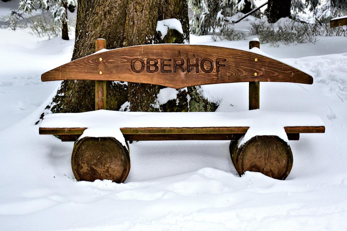 Bank im Winterkleid Oberhof